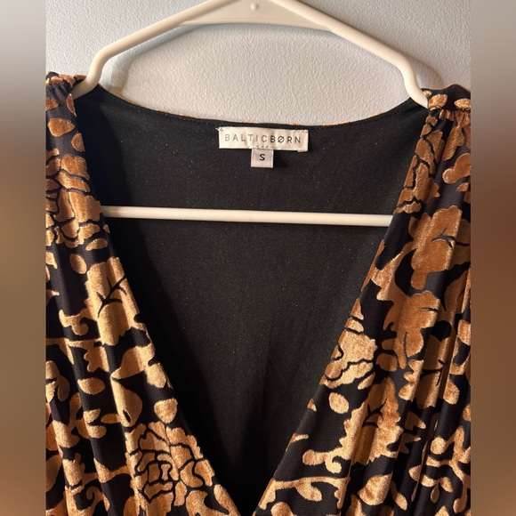 Baltic Born Black and Brown Floral Velvet Maxi Dress - Picture 6 of 8